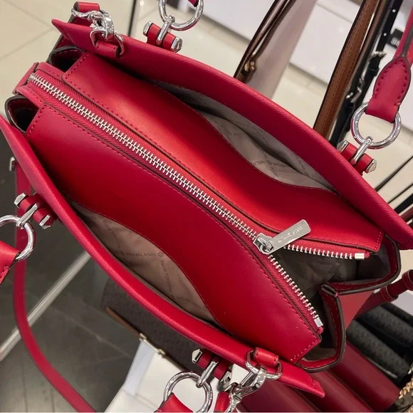 MICHAEL KORS Marilyn Medium Saffiano Leather Satchel
Dark Raspberry 
NWT - Picture 14 of 16